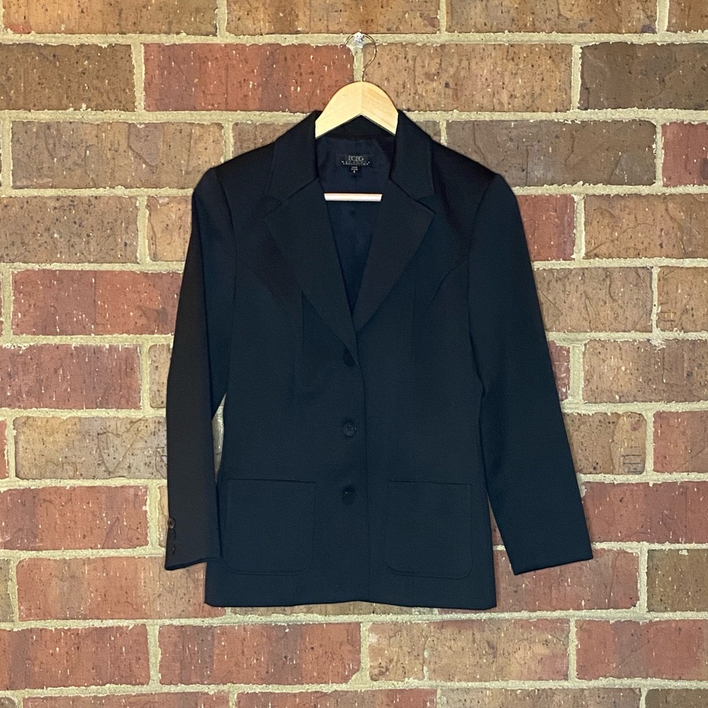 Satin Black Blazer